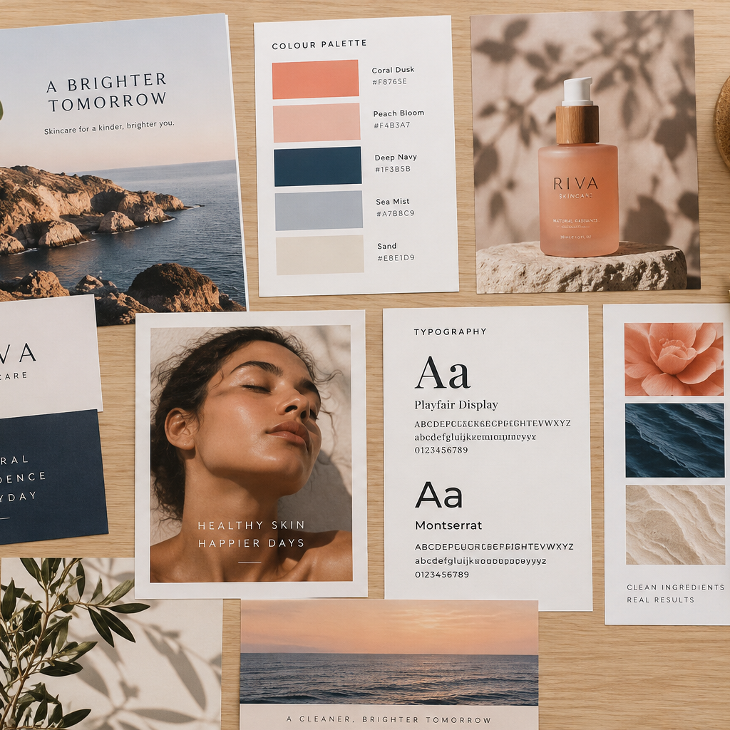 A brand moodboard generated in MTN AI Canvas